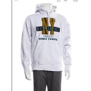 Supreme Grey NY Hoody SweatShirt Sz Large Mens